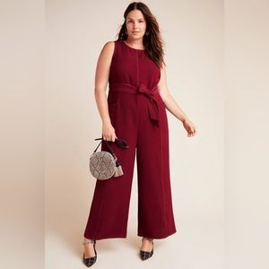 Maroon/burgundy sleeveless jumpsuit 3X sold at Anthropologie